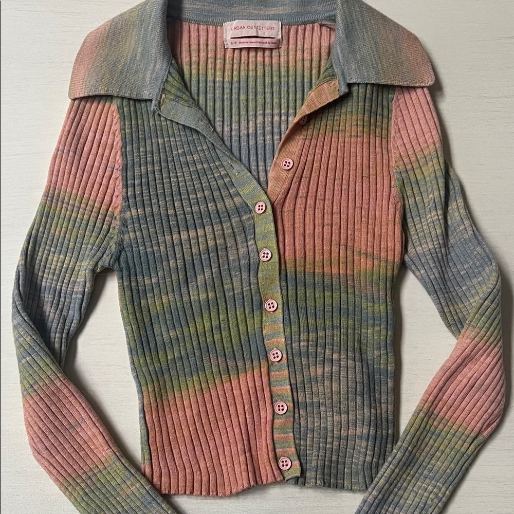 Urban Outfitters Pastel Ribbed Cardigan - Picture 2 of 3